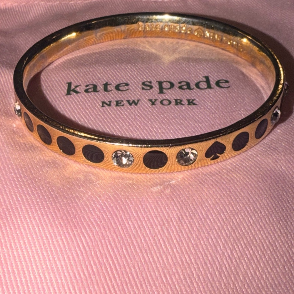 Kate Spade Spot the Spade Gold Bracelet with Black and Crystal Accents